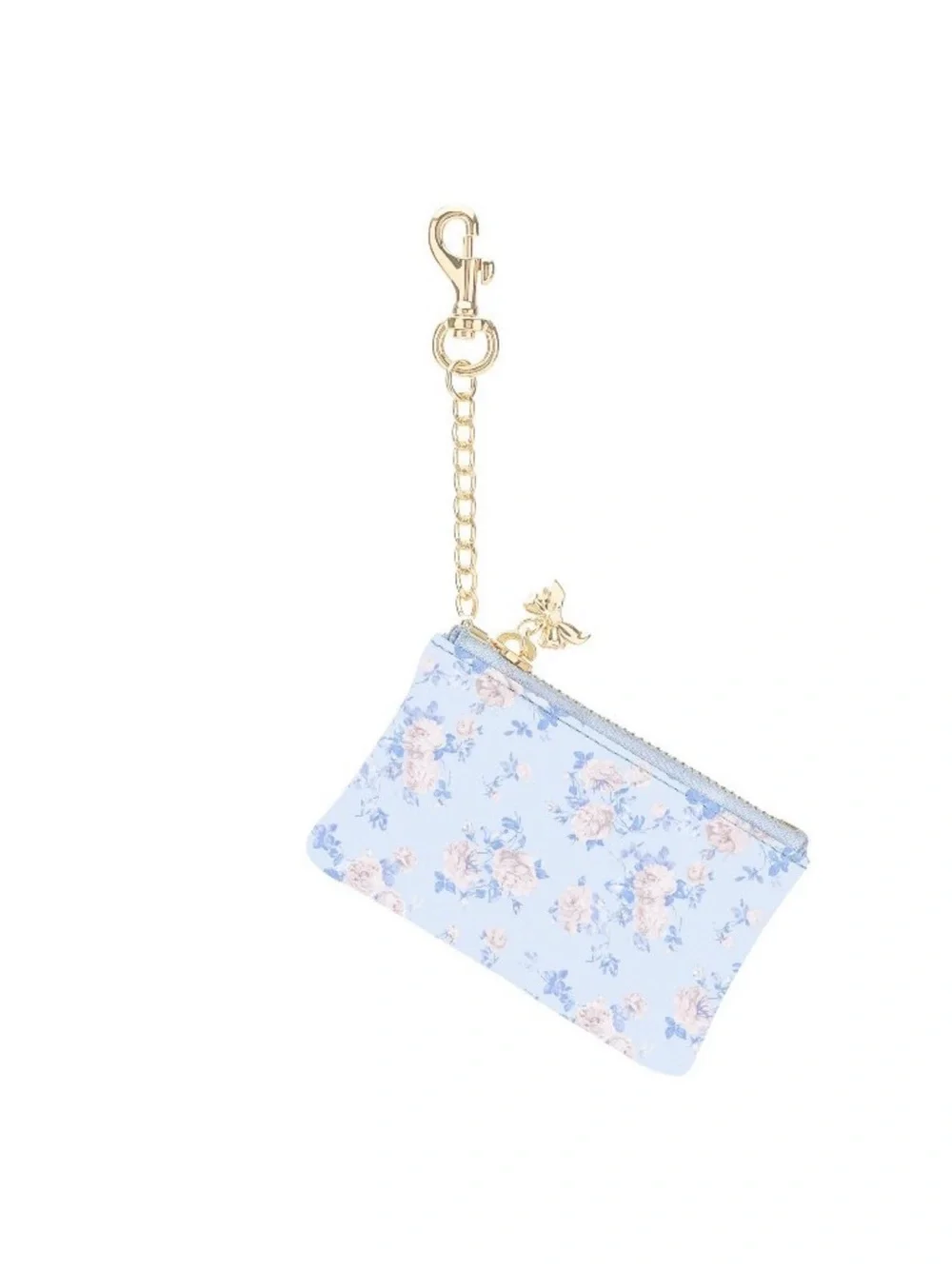 Floral Zip Card Holder Keychain